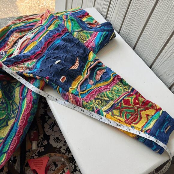 VTG Coogi Mercerised Cotton 3D Knit Sweater M Australia Multicolor - Picture 13 of 16